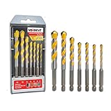 YOKOCUT Universalbohrer Set Profi 7-tlg - Multifunktionale Bohrer für Metall, Holz, Beton,...