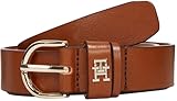 Tommy Hilfiger Damen Gürtel Essential Effortless 2,5 cm Ledergürtel, Braun (Cognac), 95 cm
