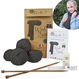 Needle It® - Komplettes Strickset für Anfänger mit Stricknadeln - Strickschal aus Wolle -...