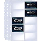 Visitenkartenhülle A4 mit 10 Fächern,30 Pack 600 Taschen Visitenkartenhüllen Binderblätter,...