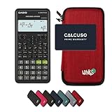 Casio fx-82ES Plus 2nd Edition inkl. WYNGS Schutztasche Rot - Wissenschaftlicher Taschenrechner -...