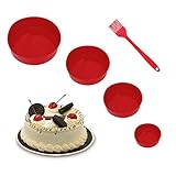 Yuragim Silikon Backform Rund, 4 Stück Silikonform Rund, Kuchenform Silikon Kuchenformen Antihaft...
