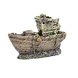 Hotainoys Wrack-Angel-Aquarium-Dekor, Mini-Rustikaler und Vintage-Look, Schiffswrack,...