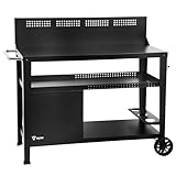 BBQ-Toro Grillwagen 125 x 57 x 104 cm | Schwarz | Grilltisch mit großer Arbeitsfläche, Grill...