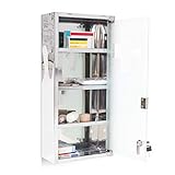 Relaxdays Medizinschrank groß H x B x T: 57 x 27 x 12 cm Apothekerschrank mit 4 Ablagen...