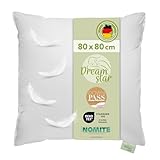 DREAMSTAR Daunenkissen 80 x 80 cm | 3-Kammer Daunenkopfkissen | Kopfkissen 80 x 80 Daunen & Federn |...