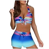 ZHAWEIYC Damen-Bikini mit Hoher Taille, Sexy Push-Up-Zweiteiler-Badeanzug, Vintage-Badeanzug,...