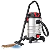 LEHMANN Nass Trockensauger mit 30L Metallbehälter, 1500W, Industriestaubsauger mit...
