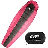 Active Era Mumienschlafsack – Schlafsack Winter und Sommer, -10°C bis 10°C - Wasserabweisend und...