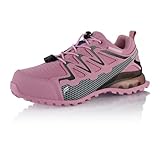 Fusskleidung® Damen Herren Wanderschuhe wasserdichte Trail Running Trekkingschuhe Rosa Grau EU 39