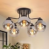 Kowanie Deckenlampe Glas Deckenleuchte Wohnzimmer Vintage: Schwarz Wohnzimmerlampe 5 flammig...
