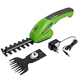 WORKPRO Heckenschere und Kräuterschere, kabellos, 7,2 V – Grasschere mit 2 Klingen, Akku 1500...