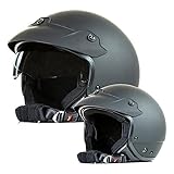 protectWEAR Jethelm Motorradhelm mit integrierten Sonnenvisier und Schild H740 - S