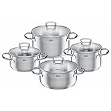 Silit Toskana Topfset Induktion 4-teilig, Kochtopf Set mit Glasdeckel, Edelstahl teilmattiert,...