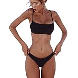 meioro Bikini Sets für Damen Push Up Tanga mit niedriger Taille Badeanzug Bikini Set Badebekleidung...
