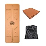 EKE folding Cork Yoga Mat with Alignment Lines- Non-Slip 100% Recycleable Materials - Eco Friendly -...