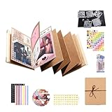 Besreey Dehnbares Faltalbum, 15x20 cm Scrapbooking Zubehör, Foto Und Karten Aufbewahrungsbuch Mit...