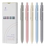 MumdoYAL 5 Stück Einziehbare Gelschreiber – 0,5 mm feine Spitze, Schnell trocknende Tinte,...