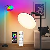 Hzitcigm LED Stehlampe Deckenfluter, Dimmbar LED Stehleuchte Wohnzimmer RGB Deckenfluter mit...