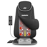 Snailax Shiatsu Massagesitzauflage mit Wärme- und Vibrationsfunktion, Massageauflage für Nacken...