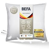 BEFA NATUR Daunenkissen 80x80 cm | 3-Kammer Kopfkissen | 90% Daunen & 10% Federkissen | 1400g...