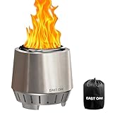 EAST OAK Kleine Rauchfreie Feuerschale, Tragbarer Tisch-Feuerkorb aus 304 Edelstahl mit Abnehmbarer...