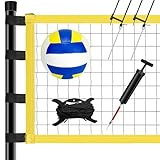 Yoving 9.5m x 1m Volleyballnetz Set, Faltbare Volleyball Komplettes Netz Set mit Stahlpfosten,...