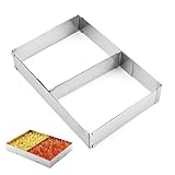 Lunyloer Backrahmen Rechteckig Verstellbar, 1Pcs Edelstahl Backform Rechteckig, Kuchenform Eckig,...