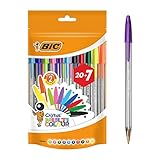 BIC 942050 Cristal Multicolour Kugelschreiber, breite Spitze, 1,6 mm, Beutel mit 20 + 7 Stück,...