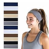 12 Yoga Haarbänder, Lauf Stirnband, 5cm Breit Weiches Stirnband, Dünn Stirnband Damen, Weiches...