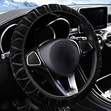 TUONYIS Flauschiger Plüsch-Lenkradbezug, Auto-Lenkradbezug, weich, pelzig, Winter, warmes Fahrzeug,...