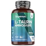 L Taurin Kapseln - 1000mg pro Portion - 180 vegane Aminosäure Kapseln - Taurine Amino Acid Capsules...