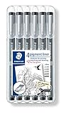 STAEDTLER Fineliner pigment liner, schwarz, Set mit 6 Linienbreiten, Promotion 4 + 2 gratis, hohe...