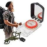 für Wandernavigation – dunkler heller Überlebenskompass, kompaktes externes Kartenlesegerät |...