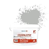 Farbklecks24 Seidenlatex Color 2,5L Grau 7-0 Latexfarbe grau, abwaschbare Wandfarbe, Küchenfarbe,...