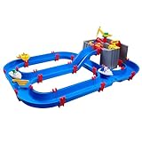 AquaPlay Harbour Wasserbahn - Outdoor-Wasserspiel mit Bahn, Booten und 2 Spiel-Figuren -...