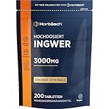 Ingwer Tabletten 3000mg Tagesdosis | 1000mg Zingiber Officinale pro Stück | Ingwerwurzel extrakt |...