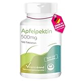 Apfelpektin 500mg - 180 Tabletten - mit 1500mg Apfelpektin und 30mg Vitamin C pro Tagesdosis -...