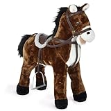 Pink Papaya Stehpferd zum draufsitzen | 60cm Spielpferd zum Reiten Timmy | Pferd zum Reiten für...