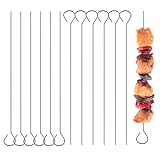 Prasacco 12 Stück Schaschlikspieße, Grillspieße Edelstahl, 1,8 mm x 20 cm Grillspieße...