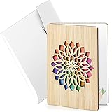 Sidereum Handstehendeigte Beschreibbare Bambuskarte Premium Grußkarte aus Holz Bambuskarte...