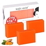 Kojic Acid Soap, 3x65g Kojisäure-Seife, Naturseife Kurkuma-Seife Entferner Dunkler Flecken für...