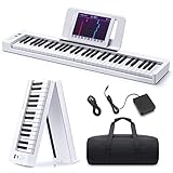 Donner DP-06 Faltbares Klavier, 61 Tasten Full Size Semi Weighted Keyboard Digital Piano für...