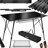 tectake® Campingtisch, Klapptisch aus Aluminium, aufrollbare XXL Tischplatte, Campingtisch faltbar,...