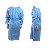 10 Stk PP+PE Schutzkittel Einweg, OP Kittel Blau 128x148 cm, Krankenkittel 32g, Einweg Kittel,...