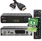[ Test SEHR GUT, Note 1.1 *] AXRED S90 Plus Sat Receiver + HDMI Kabel, mit Aufnahmefunktion, HD...