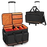 Trunab DJ Tasche Trolley mit Hart Gepolstertem Boden, Abnehmbaren Trennwänden und Dolly, DJ Kabel...