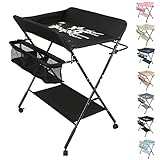 OHMG Baby Wickelkombi Klappbare Wickelkommode,Wickeltisch mit Rollen,Mobiler Wickeltisch mit...