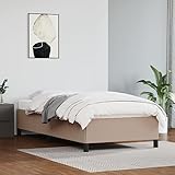 Mengtu Bettgestell Cappuccino-Braun 80x200 cm Kunstleder Bettrahmen Einzelbett Doppelbett Designbett...