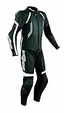 Lederkombi Lederanzug Motorrad Sport CE Protektoren Rindsleder Suit Schwarz 58